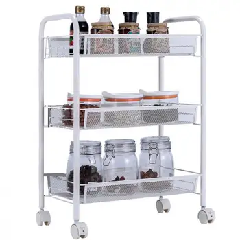 

Kitchen racks floor multi-layer movable carts vegetable belt wheel storage rack multi-function