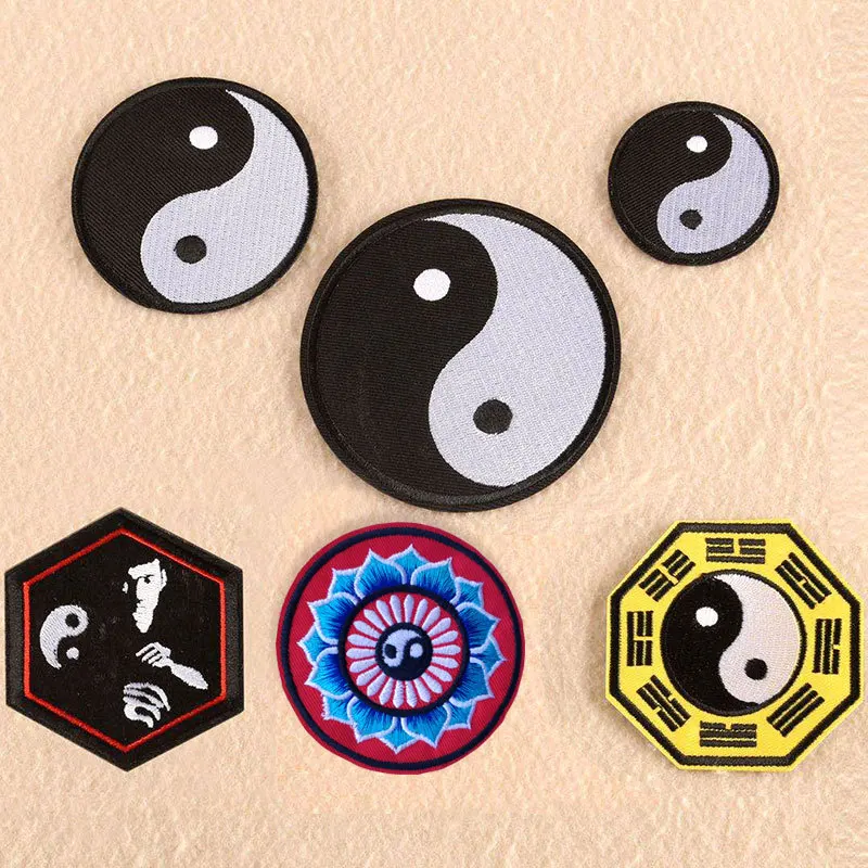 

Customizable Wholesale Eight-Diagram-Shaped Appetizer Cloth Sticker Clothes Patch Embroidered Cloth Stickers Cloth Sticker