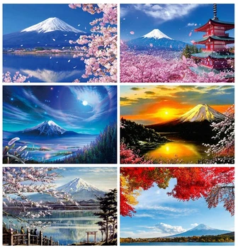 

Diamond Painting Full Square Mountain Fuji Japan Diamond Embroidery Landscape Picture Of Rhinestones Mosaic Art Home Decor