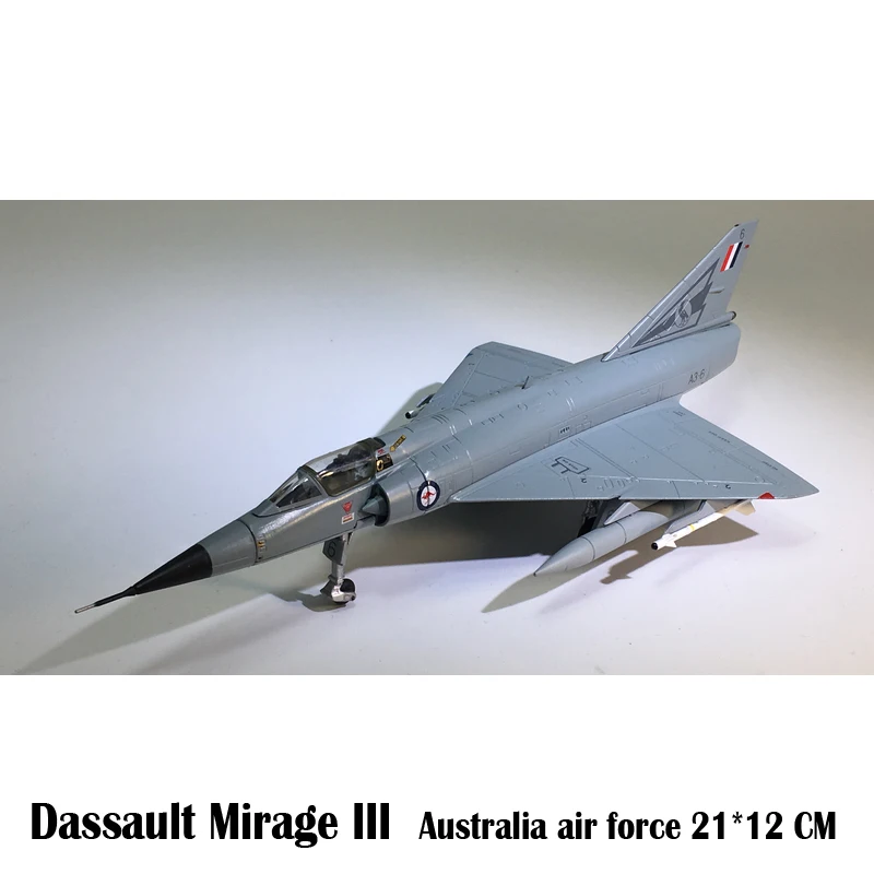 1/72 классическая живопись J-7 серии Mig-21 истребитель китай модель самолета серебро литье под давлением коллекция военный подарок на день рождения - Цвет: Dassault mirage 3