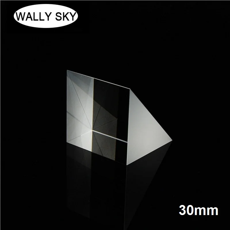 

Coating Isosceles Right Angle Prism Physical Optical Glass 30x30x30mm Triangular Prism Total Reflection Visual Image Measurement