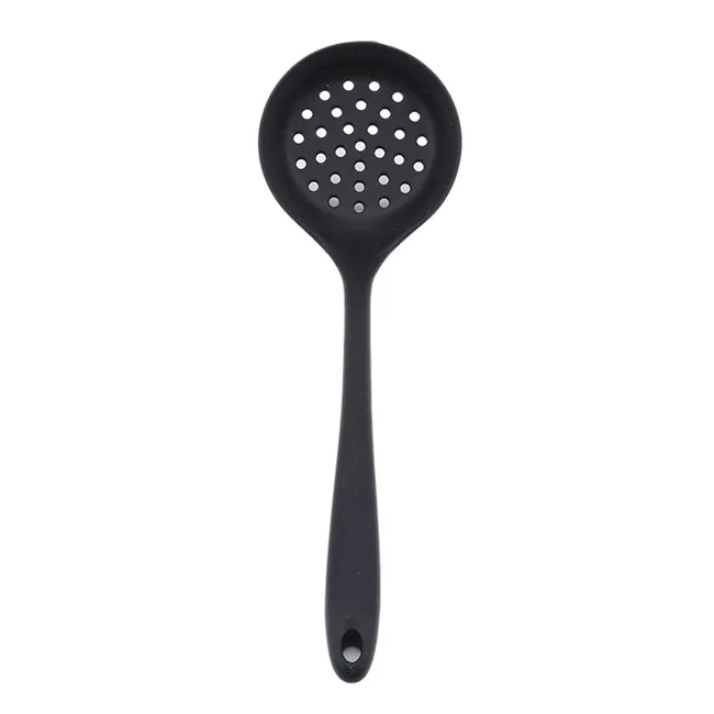 Silicone Strainer Scoop Colander Drain Veggies Water Scoop Gadget Kitchen Accessories Gadgets Pasta Heat Resistant Strainer - Цвет: black