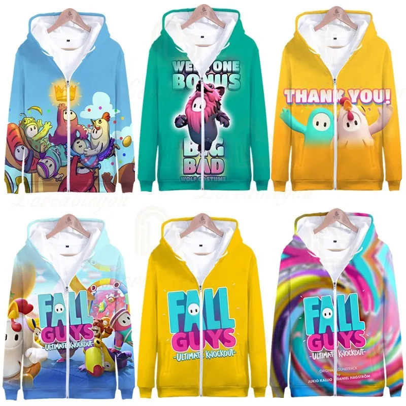 

Fall Guys: Ultimate Knockout 3D Harajuku Zipper Hoodies Long Sleeve Cosplay Costume Women Men Kids Children Casual Clothes