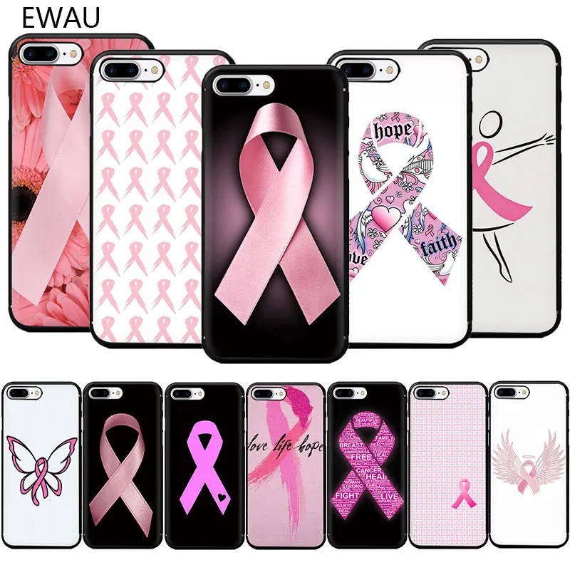 Мягкий чехол для телефона из ТПУ EWAU Girl с раком груди и розовой лентой для iPhone 11 Pro 5 5S 6 6s 7 8 Plus X XR XS MAX