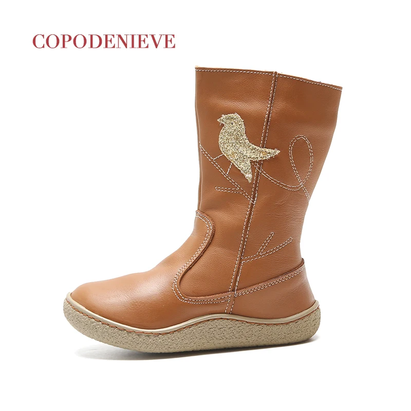 brown6 COPODENIEVE детские сапоги для девочек угги сапоги - Цвет: brown6