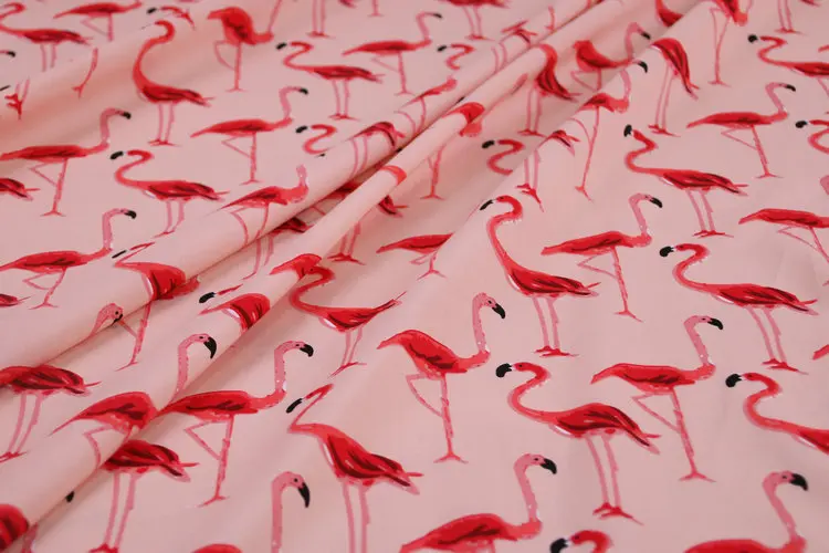 Летнее платье с принтом фламинго для родителей и детей одежда для малышей из хлопчатобумажной ткани хлопковая рубашка модная ткань для пошива одежды