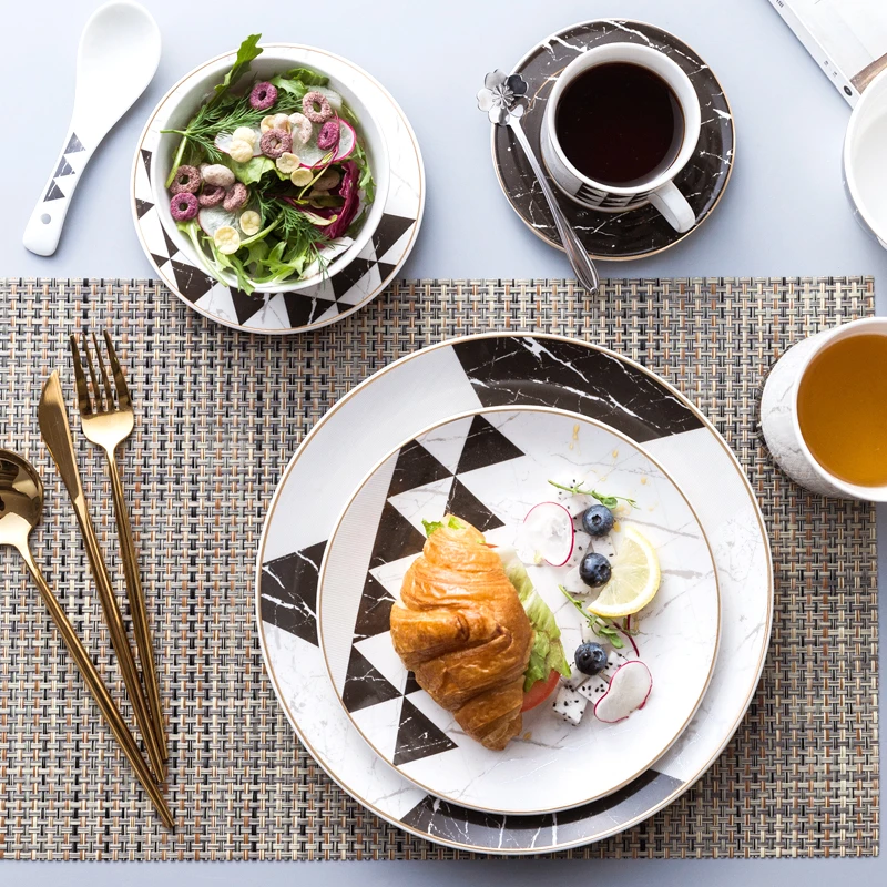 Милая комбинированная тарелка в западном стиле семейная Вибрирующая посуда В