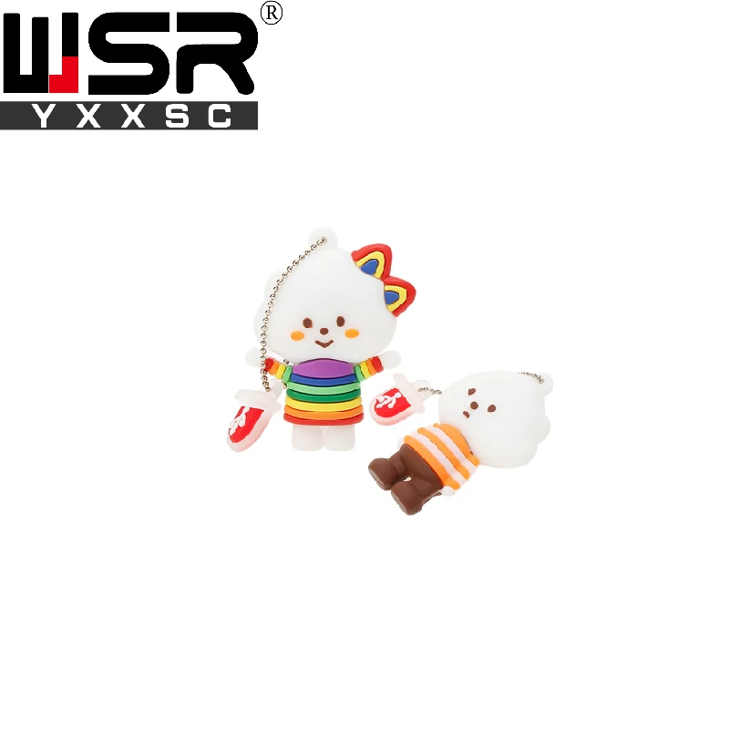 Couple rainbow doll usb2 0 pen drive 32gb 64gb 128gb cartoon zodiac rabbit creative cute usb 4