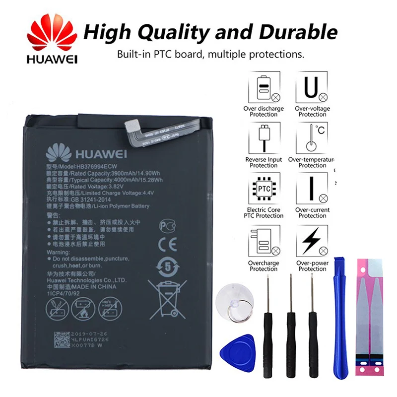 

Original Huawei HB376994ECW phone battery For Huawei Honor 8 pro honor V9 DUK-AL20 DUK-TL30 4000mAh