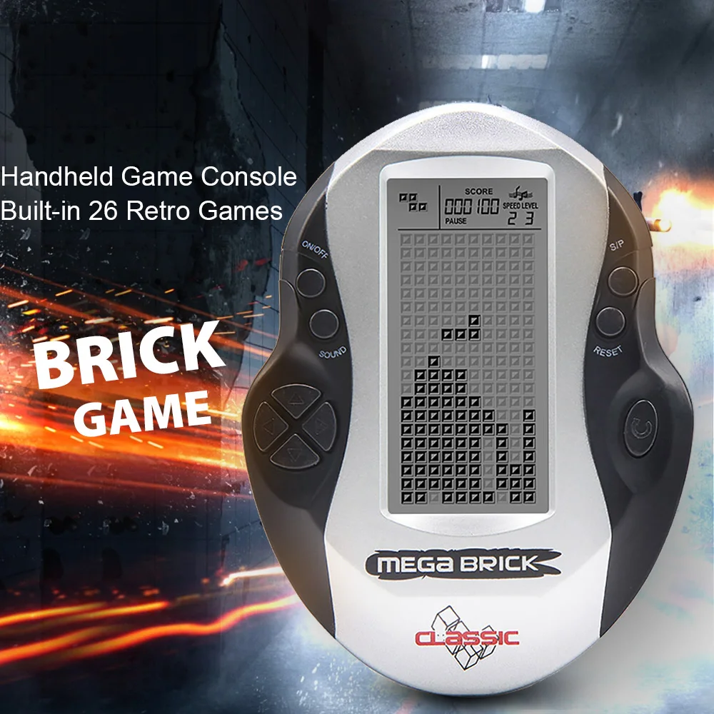 Docooler карманная консоль портативная игровая консоль 3in lcd Мини Портативный кирпичный игровой плеер со встроенными 26 играми
