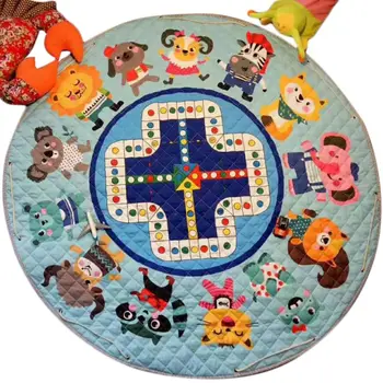 

Cartoon Round Folding Cotton Storage Mat Children Baby Crawling Pad