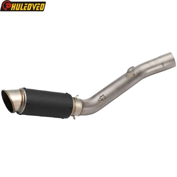 Carbon Fiber Motorcycle Exhaust with Link Pipe for Kawasaki Z800 2013-2016 Motorcycle Muffler Exhaust Escape Demper Connect Pipe