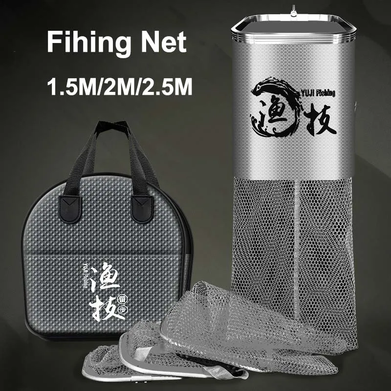 

Fishing Net 1.5M/2M/2.5M Collapsible Fish Shrimp Minnow Fishing Bait Trap Dip Net Cage Keep Fish Alive Foldable Accessorie XA23D