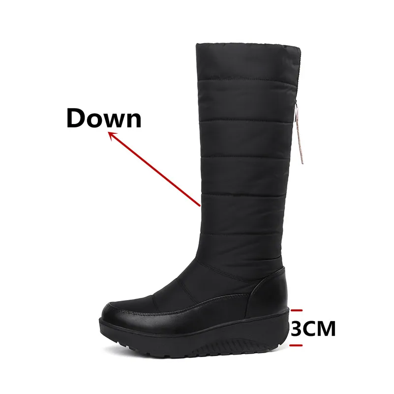 FEDONAS New Tassels Women Winter Warm Snow Boots Wedges High Heels Knee High Boots Female Long Platforms Shoes Woman