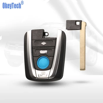 

OkeyTech Smart Remote Car Key Keyless Entry 434MHz ID49 Chip For BMW I3 I8 2014 2015 2016 2017 4 Buttons Fob Blank Uncut Blade
