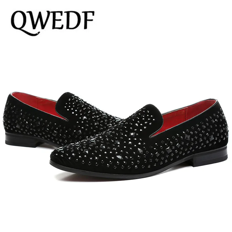 QWEDF; Новинка года; мужские лоферы без шнуровки; Мужская обувь; Роскошные повседневные модные брендовые мужские туфли; свадебные туфли; X7-95; большие размеры