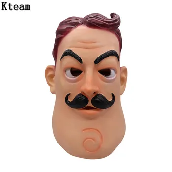 

2019 New Party Cosplay Funny Horror Game Mask Hello Neighbor Cosplay Mask Latex Helmet Halloween Party Costume Props