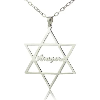 

AILIN Freeshipping--Star of David Charm Necklace with Personalized Sterling Silver English Name Necklace