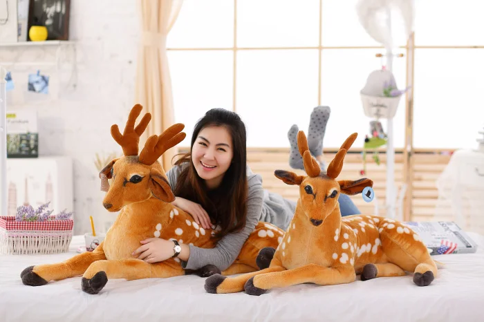 Simulation Sika Deer Stuffed Soft Deer for Kids Baby Plush Doll Toy Kid Gift