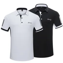 Summer Men T-shirt Golf Clothing Men's Short Sleeve T-Shirt Breathable Turn Down Collar Sports Tops Quick-dry Sportswear