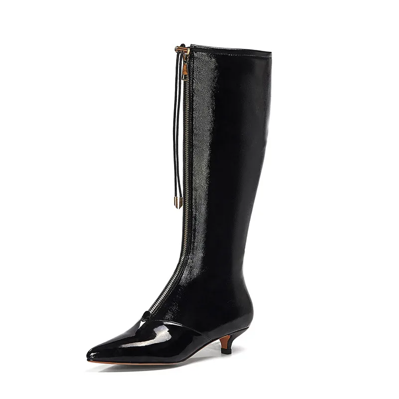 ASUMER top quality knee high boots women genuine leather stiletto heels fashion shoes ladies pointed toe long boots woman