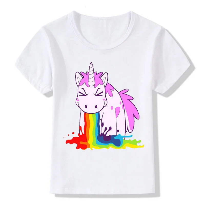 

Summer Children Cute Unicorn Short Sleeve Cotton Girls Boys Tshirts KT-1905