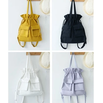 

New Style Canvas Bag Female Shoulder Backpack Large Capacity Backpack Student Backpack