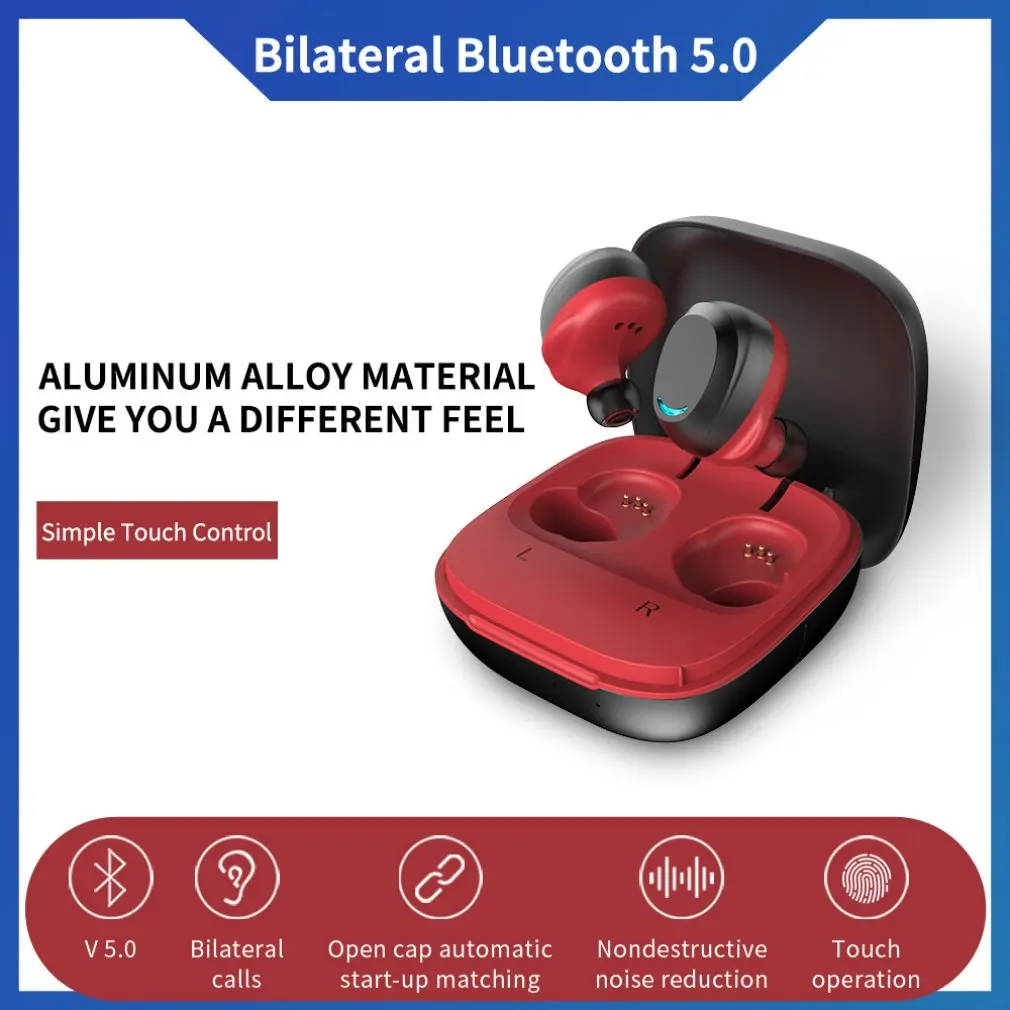Наушники Bluetooth 5,0, беспроводные наушники, спортивные наушники, 3D стерео звук, вкладыши с портативным микрофоном и зарядным устройством