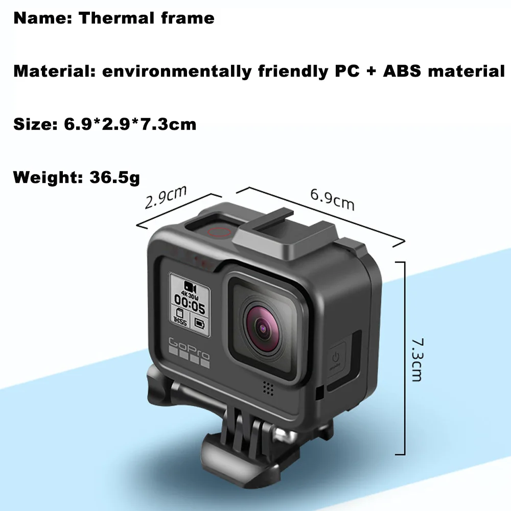 JINSERTA пластиковая защитная рамка чехол для GoPro Hero 8 черная Экшн-камера рассеивание тепла задняя крышка корпус крепление