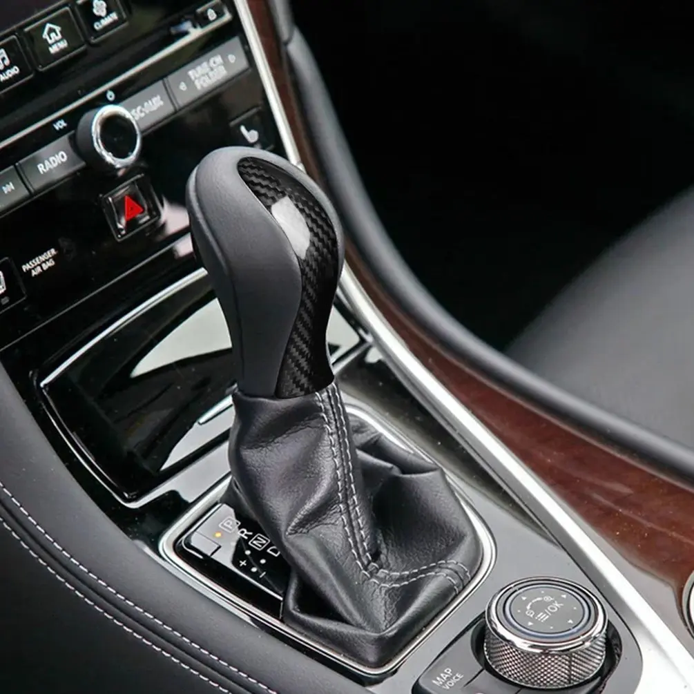 Чехол для рычага переключения передач из углеродного волокна для Infiniti Q50 V37- украшение салона автомобиля
