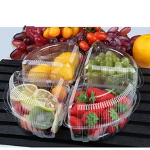 50 шт. прозрачный торт хлеб еда на вынос Упаковка из овощей салат пластиковые контейнеры кухонные аксессуары