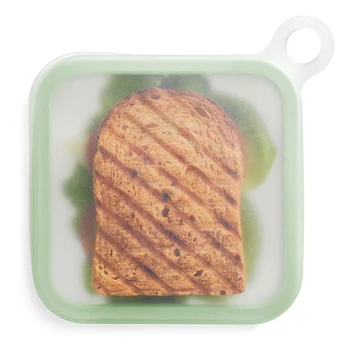 

Reusable Silicone Top Leakproof Containers Kids Snacks /Sandwich/ Fruit/Bread Freezer Food Bags Kitchen Storage