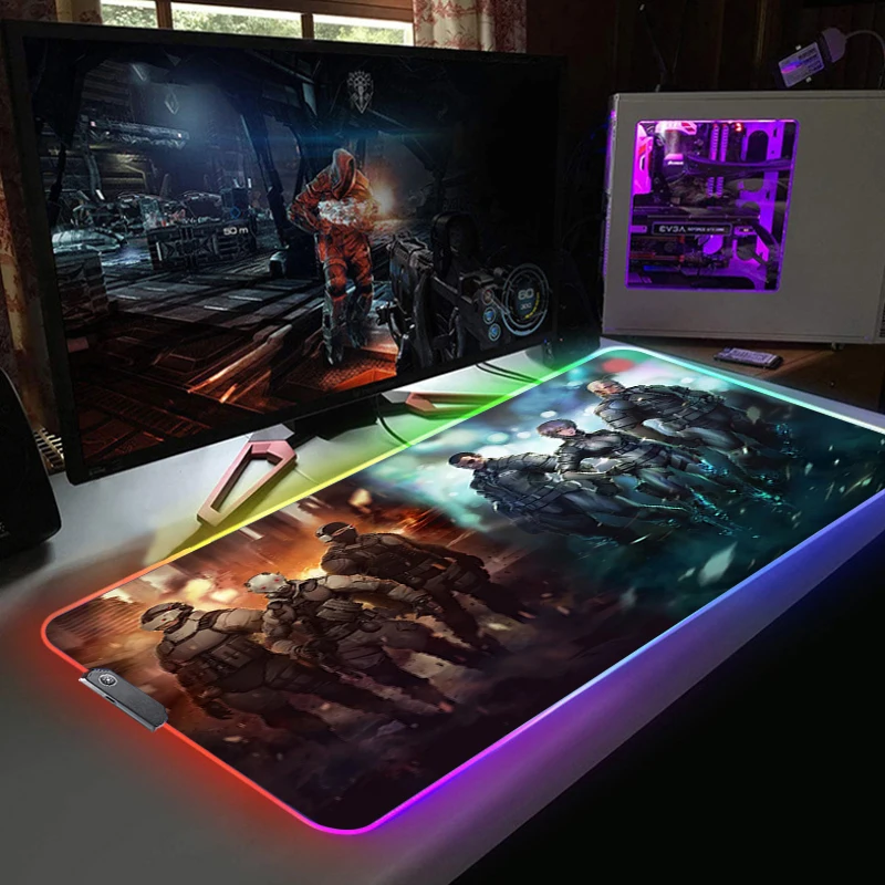 

Ghost In The Shell Mousepad Gamer Girl Mouse Pad Large Backlit Mat Pc Complete Table Gaming Keyboard RGB Carpet Xxl Desk Mats