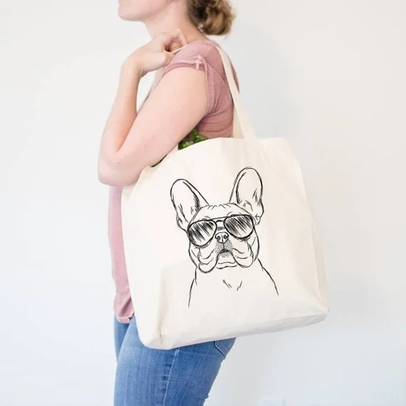 

French Bulldog Tote Bag - Gifts For Dog Owner, Dog Lover Bag graphic French Bulldog Tote Frenchie Bag Dog Wearing Sunglasses