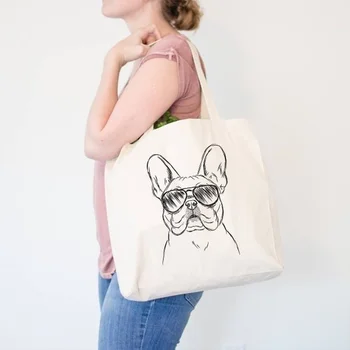 

French Bulldog Tote Bag - Gifts For Dog Owner, Dog Lover Bag graphic French Bulldog Tote Frenchie Bag Dog Wearing Sunglasses