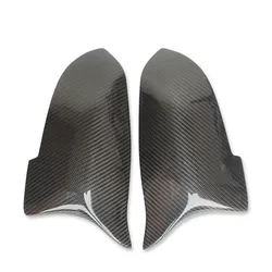 Sleek Carbon Fiber Look Black Rearview Side Mirror Cover Caps (Carbon Grain Black)