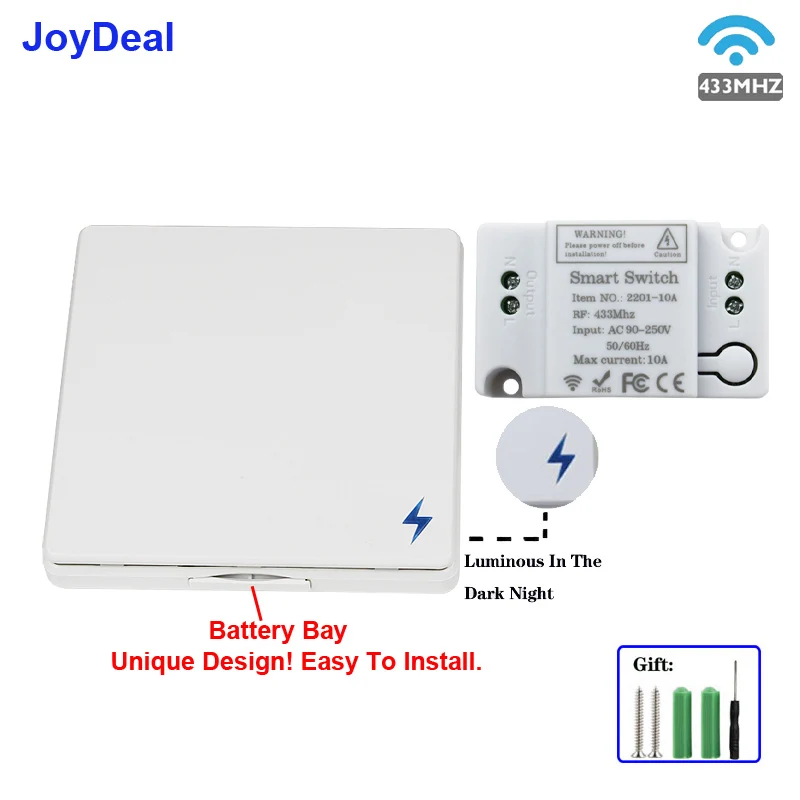 433Mhz Smart Wireless Light Switch RF Remote Control AC 110V 220V Receiver 86 Wall Panel Push Button Bedroom Ceiling Lamp | Обустройство