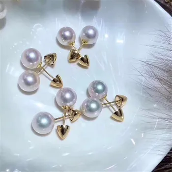 

DIY Pearl Stud Earrings Holder S925 Sterling Silver Earrings Settings Women DIY Earrings Jewelry Findings