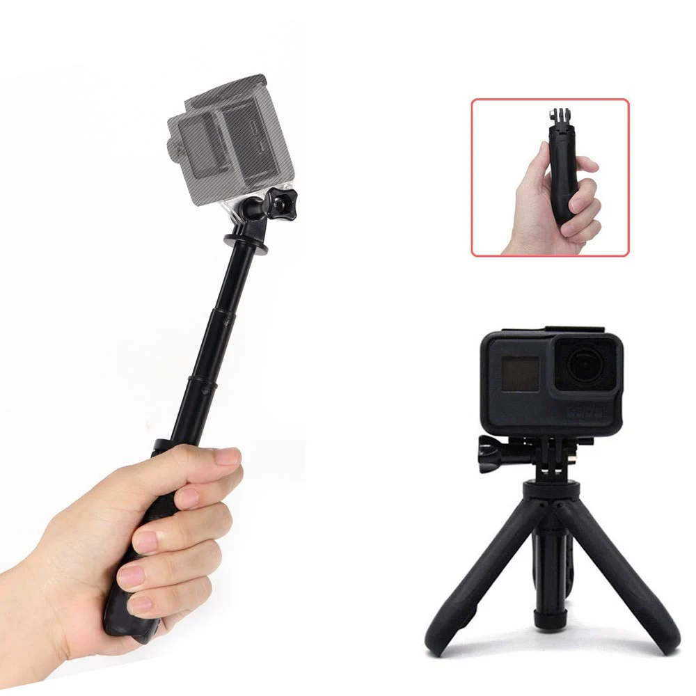 Карманный Полюс Мини селфи палка+ выдвижная ручка Штатив для GoPro Hero 7 6 5 4 Session Insta360 Xiaomi Yi 4K+ eken SJCAM DJI OSMO