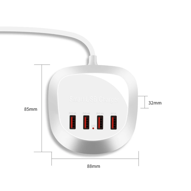 Универсальный 4 Порты и разъёмы usb Зарядное устройство 4a путешествия Зарядное устройство настольная зарядная станция переносное зарядное устройство для телефона, для Iphone, Ipad, samsung