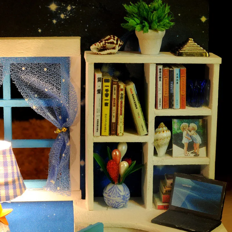 IiE CREATE Dollhouse Q005 Dearm Of Sky Miniature DIY Kit с подсветкой и пылезащитным покрытием