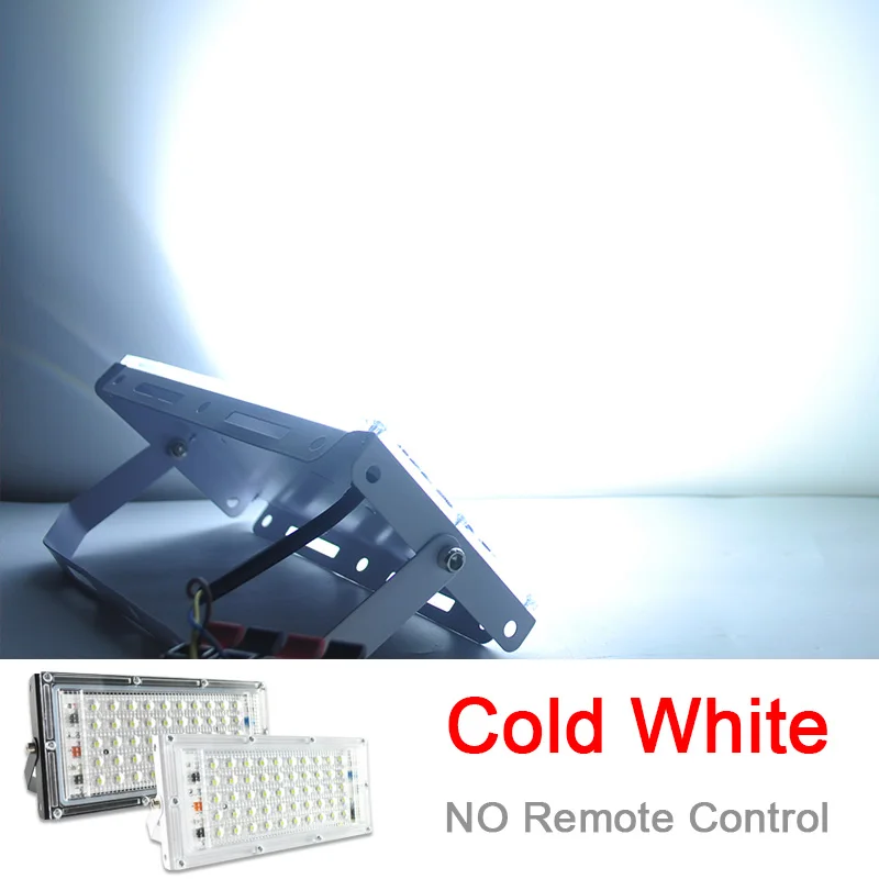 Cold White 2 шт. Светодиодный прожектор светильник 50 Вт 100 Вт RGB прожектор светильник уличный IP65 Водонепроницаемый наружной стены отражатель светильник ing AC220V 240V свет сада точечный светильник - Испускаемый цвет: Cold White