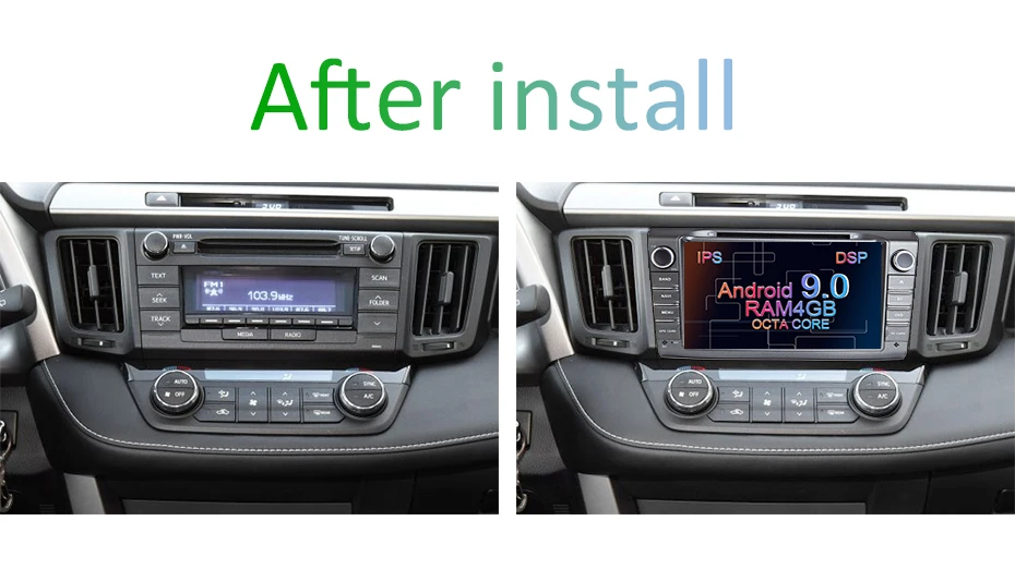 Excellent DSP IPS 8 CORE 4G RAM 64G Android 9.0 2 DIN  car dvd player GPS audio for Toyota RAV4 Rav 4 2013-2018 Radio multimedia dvr obd2 1