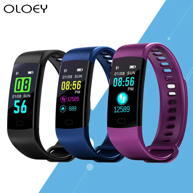 

New Bluetooth Smart Bracelet Hear Rate Blood Pressure Monitor Smart Band IPS Color Screen Sport Fitness Activity Track Pedometer