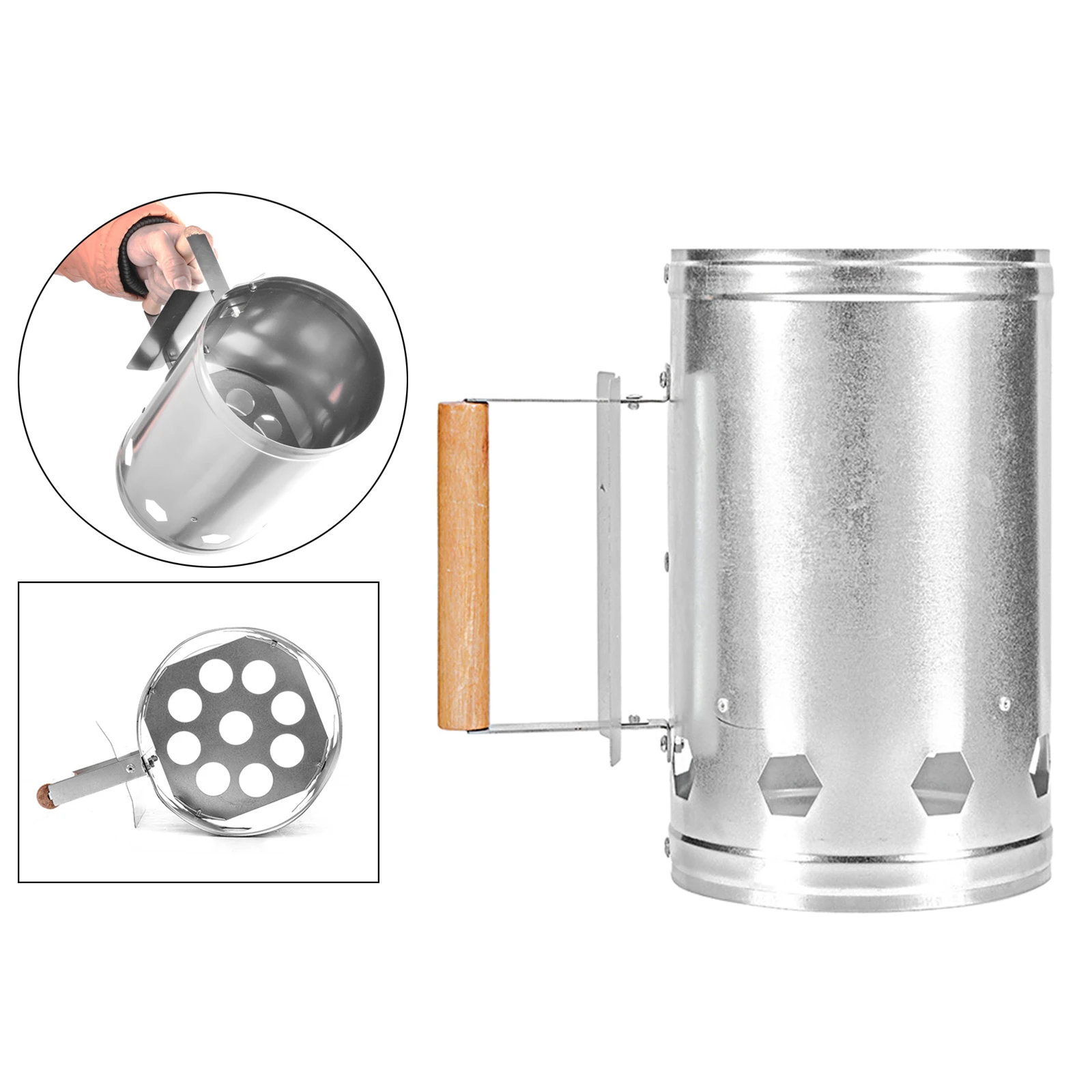 Barbecue Tools With Handle Ignition Anti Slip Outdoor Camping Carbon Chimney Starter Fire Grill Charcoal Fast Stove Barrels 5