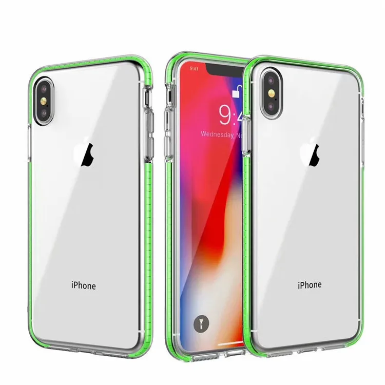 Прозрачный конфеты двойного слоя противоударный чехол для iPhone 6 6s 7 8 плюс размер 11