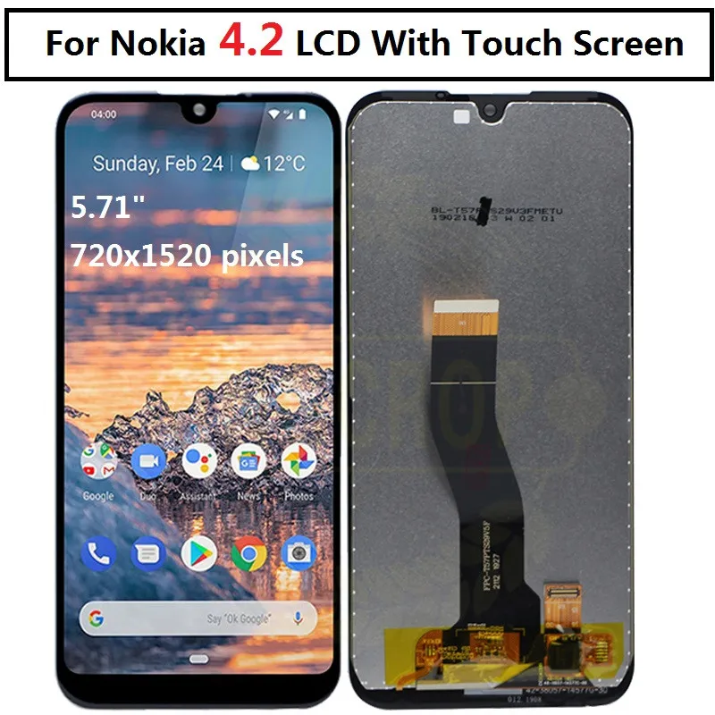 Для Nokia 3,2 lcd TA-1156 1159 1164 дисплей кодирующий преобразователь сенсорного экрана в сборе Замена для Nokia 4,2 lcd TA-1184, 1133,1149