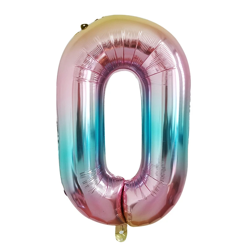 32 дюйма Радуга Цвет огромное количество воздушных шаров градиент Цвет Фул аксессуары для вечеринки, дня рождения расположение плавающий поставки гелием мяч - Цвет: Number 0