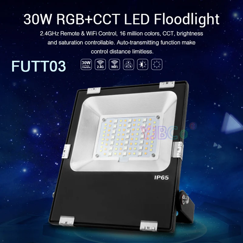 FUTT03 30W Miboxer 30 Вт RGB+ CCT Светодиодный прожектор FUTT03 водонепроницаемый IP65 открытый светильник для сада парковый, садовый свет AC100~ 240 В - Испускаемый цвет: FUTT03 30W
