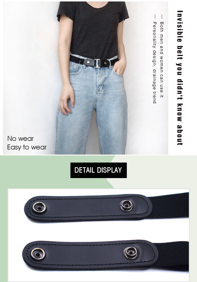 dragon belt Unbuttoned elastic belt jeans Lady's unbuttoned belt dress Slim unbuttoned elastic belt, no bumps, no faults, unisex mens braided leather belt